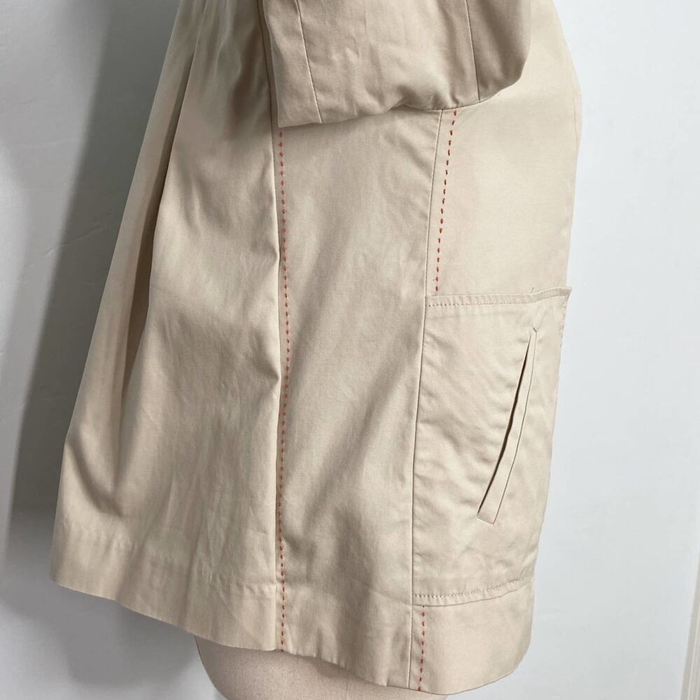 Anthropologie Cartonnier Alderley Pea Coat Tan Jacket Pleated Boho Size 2 - Picture 4 of 14